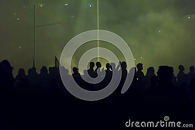 Protesters Silhouettes Stock Photo