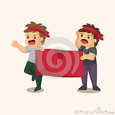 Protesters theme elements Vector Illustration