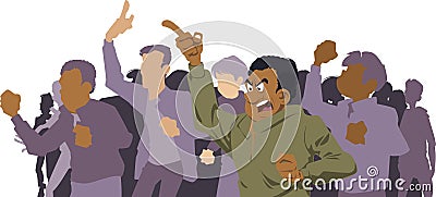 Protesting people. Riots in street. Stock illustration Vector Illustration