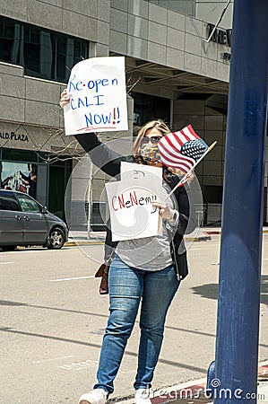 Protesting Quarantine in Place Orders Editorial Stock Photo