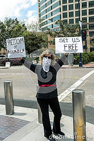 Protesting Quarantine in Place Orders Editorial Stock Photo