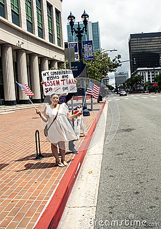 Protesting Quarantine in Place Orders Editorial Stock Photo