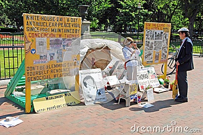 Protesting woman in Washington DC Editorial Stock Photo