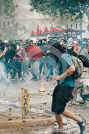 Protests in Chile Editorial Stock Photo