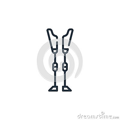prothesis vector icon isolated on white background. Outline, thin line prothesis icon for website design and mobile, app Vector Illustration