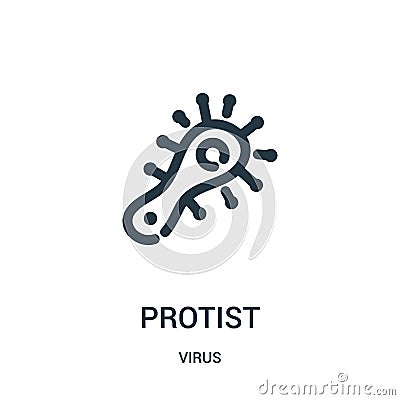 protist icon vector from virus collection. Thin line protist outline icon vector illustration Vector Illustration