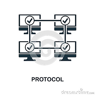 Protocol icon. Monochrome style design from blockchain icon collection. UI and UX. Pixel perfect protocol icon. For web Stock Photo