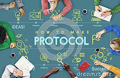 Protocol Networking Data Proper Protection Safety Concept Stock Photo