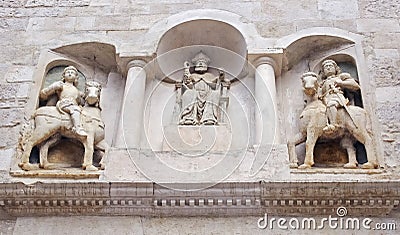 Protome cathedral Bisceglie (Apulia) Italy Stock Photo
