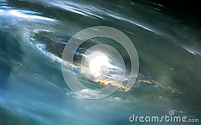 Protoplanetary disk. New planetary system Cartoon Illustration