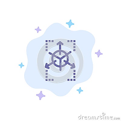 Prototype, Grid, Database, Chart Blue Icon on Abstract Cloud Background Vector Illustration