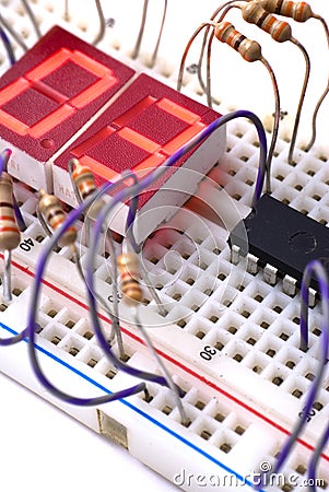 Prototyping electronic board Stock Photo