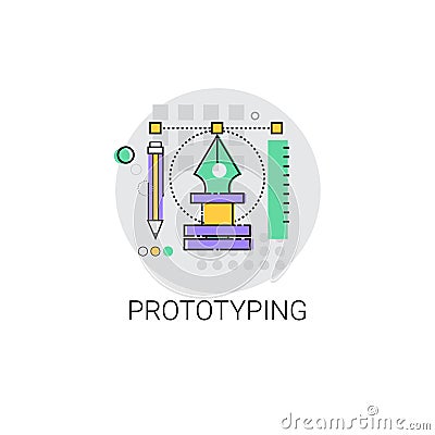 Prototyping Innovation Building Creation Icon Vector Illustration