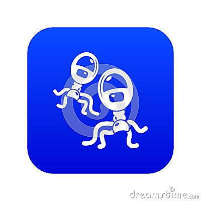 Protozoan virus icon blue vector Vector Illustration