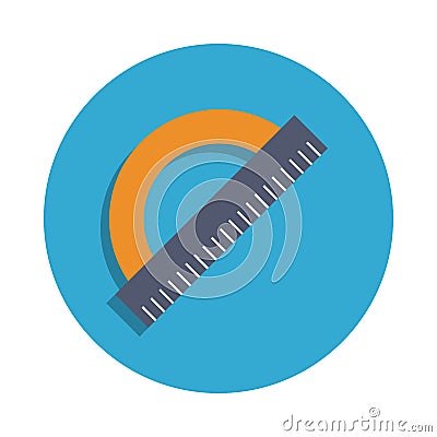 protractor colored in blue badge icon. Element of school icon for mobile concept and web apps. Detailed protractor icon can be use Stock Photo
