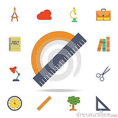 protractor colored icon. Detailed set of colored education icons. Premium graphic design. One of the collection icons for websites Stock Photo