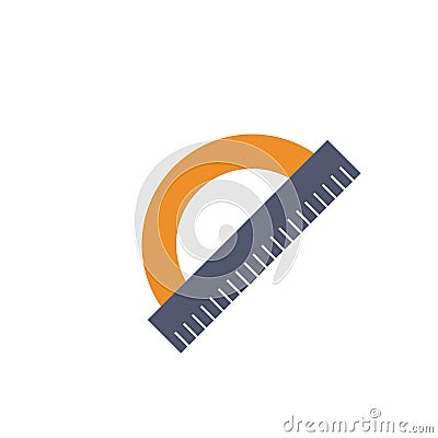 protractor colored icon. Element of school icon for mobile concept and web apps. Detailed protractor icon can be used for web and Stock Photo