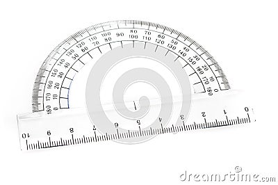 Protractor isolated on white Stock Photo