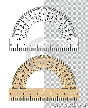 Protractor ruler set Vector Illustration