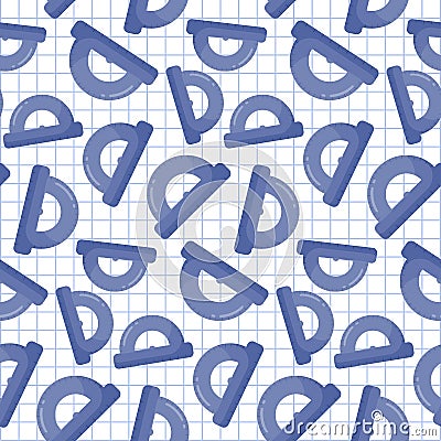 Protractor seamless pattern Cartoon Illustration