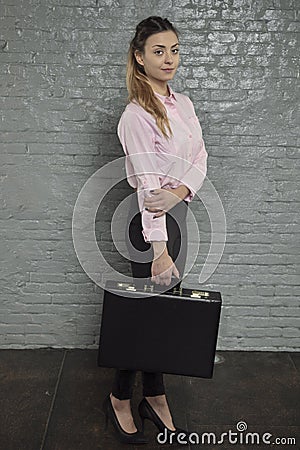 Proud business woman ready to work, poses for a picture Stock Photo