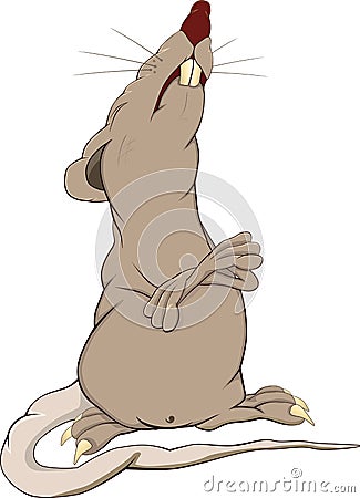 Proud cartoon rat Vector Illustration