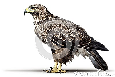 proud eagle isolated on white background. Generated by AI Stock Photo