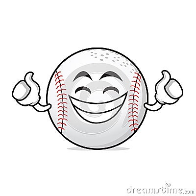 Proud face baseball cartoon character Vector Illustration