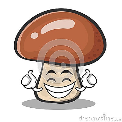 Proud face mushroom character cartoon Vector Illustration