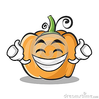 Proud face pumpkin character cartoon style Vector Illustration