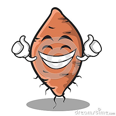 Proud face yam character cartoon style Vector Illustration