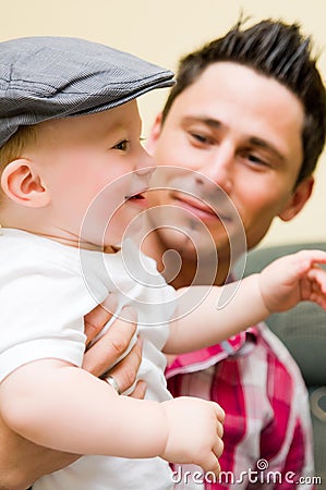 Proud father with son Stock Photo