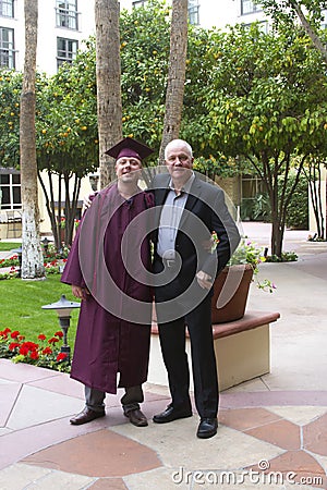 Proud Father at Son's College Graduation Stock Photo