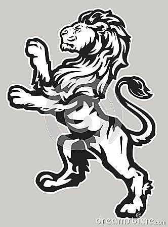 Standing Proud Lion Vector Illustration