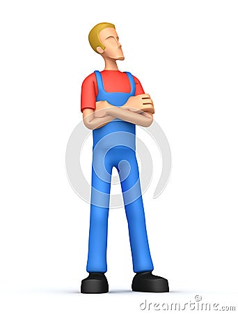 Proud mechanic Stock Photo