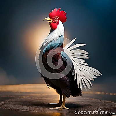 Proud rooster illustration - ai generated image Stock Photo