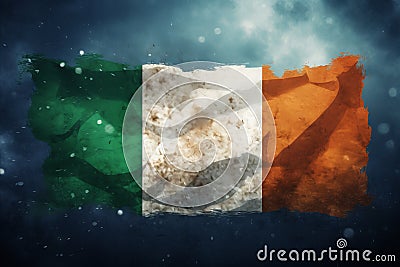 Proudly displaying the national identity irish flag gracefully adorning the background Stock Photo