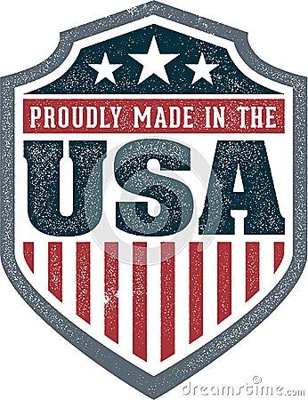 Proudly Made in the USA Badge Vector Illustration