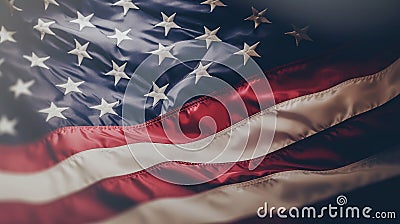 Proudly waving American flag. created with Generative AI Stock Photo