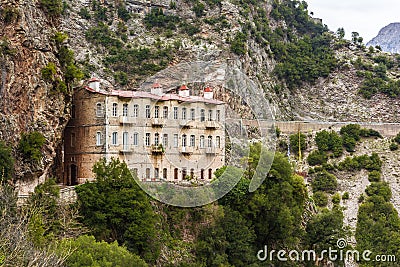 Proussos monastery near Karpenisi town in Evrytania - Greece Stock Photo