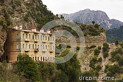 Proussos monastery near Karpenisi town in Evrytania - Greece Stock Photo