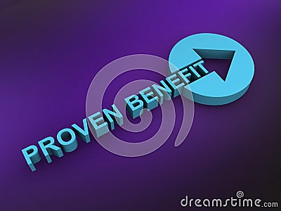 proven benefit word on purple Stock Photo