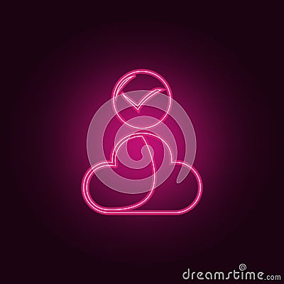 proven cloud icon. Elements of Sucsess and awards in neon style icons. Simple icon for websites, web design, mobile app, info Stock Photo