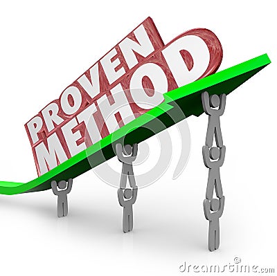 Proven Method Process Procedure Team Lifting Arrow Stock Photo