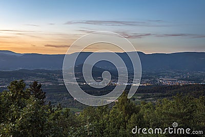 Provence landscape at sundown Stock Photo