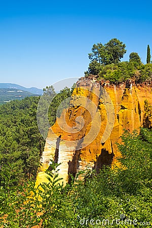 PROVENCE: Ochre Rocks or Carriere d`Ocre Stock Photo