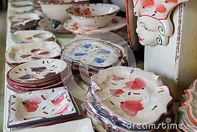 Provence traditional pottery sold at gift shop Stock Photo