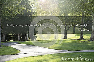 Proverbs 3 bible passage on paths Stock Photo