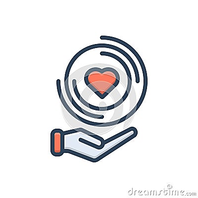 Color illustration icon for Provide, contribute and confer Cartoon Illustration