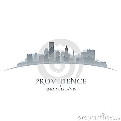 Providence Rhode Island city silhouette white background Vector Illustration